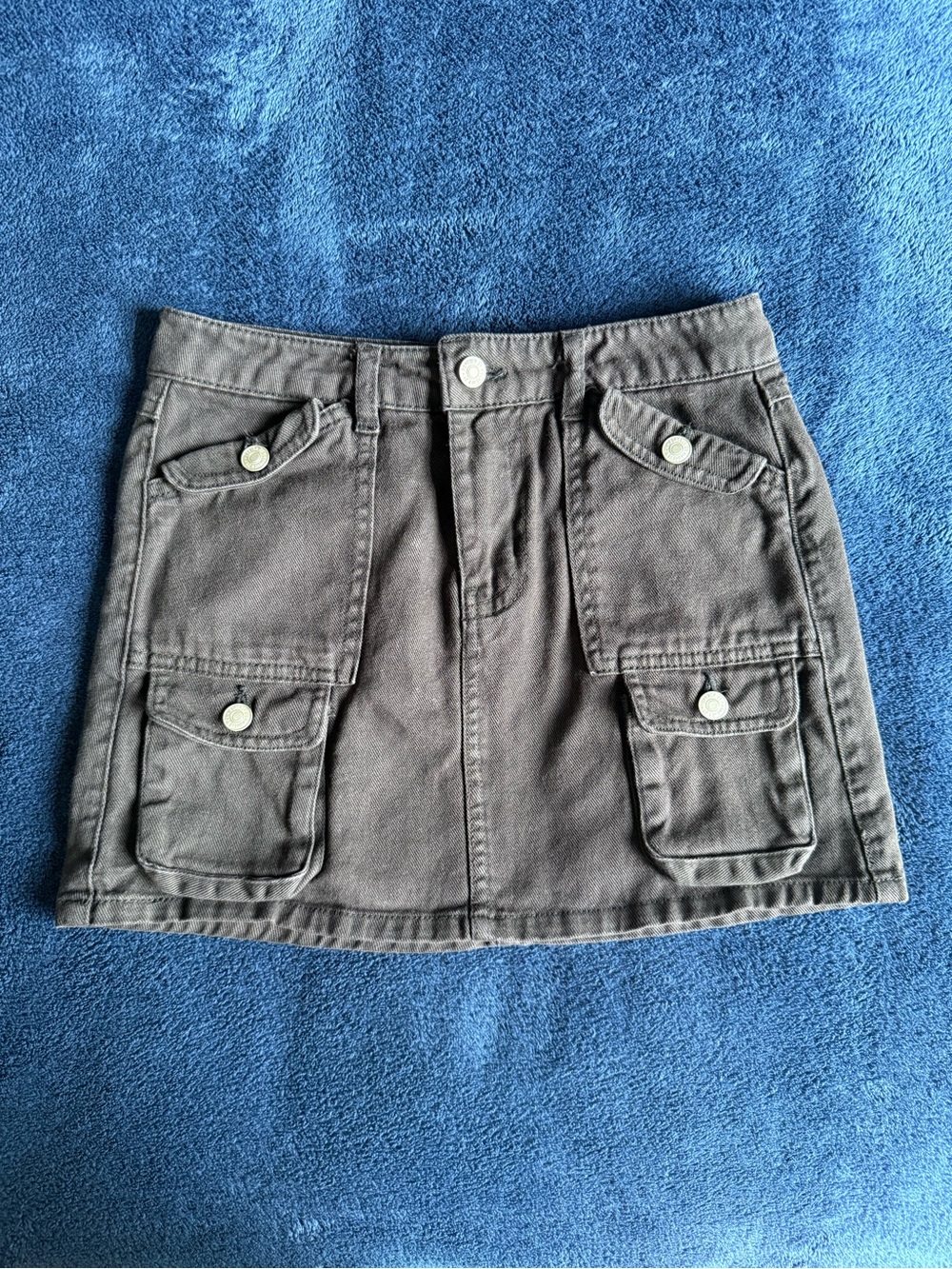 Forever 21 Olive Green Cargo Pocket Mini Skirt